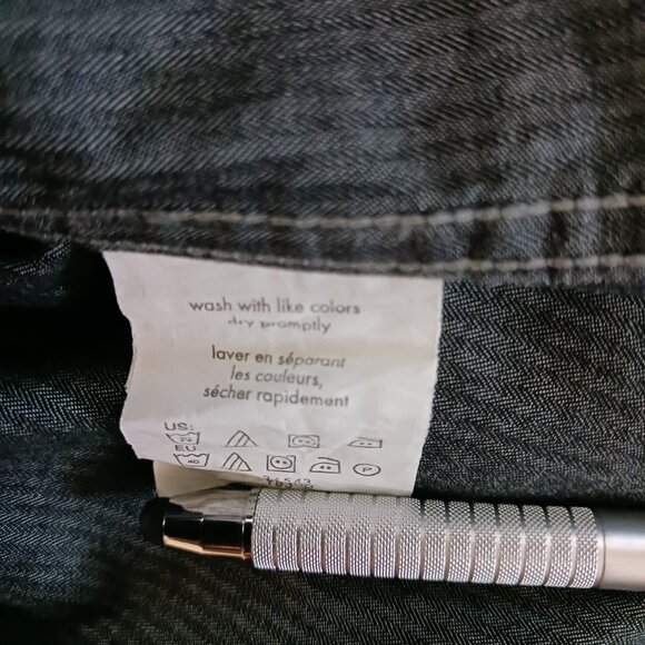 Calvin Klein Mens Long Sleeve Dress Shirt Formal Grey Size 34/35 XL Slim Fit - Picture 8 of 11